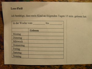 Formular "Lese-Fleiß"